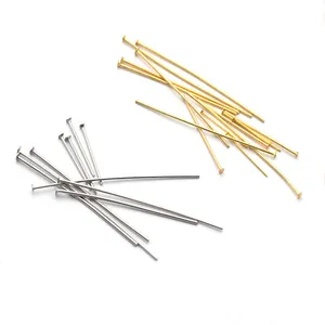 500 teile/beutel Großhandel Multi Größen Silber Vergoldet 316L Edelstahl Flach kopf Pins T Kopf Pins DIY Schmuck herstellung