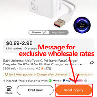 Chargeur Rapide de Voyage Universel GaN USB C PD Type C 67W 120W EU pour Téléphones Mobiles Xiaomi Samsung