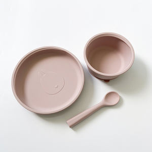 Plato/cuenco de silicona para bebé, juego de alimentación de succión, cuchara de silicona/aperitivos/taza flexible para niños, suministros con precio de fábrica - Product Image 6
