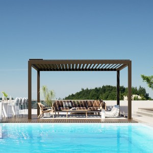 Pergola motorisée en aluminium BHY-001 3x3 3x4 4x4 4x6 Tailles personnalisables Pare-soleil extérieur résistant au vent Imperméable pour balcon - Product Image 3