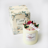 Bougie en cire de soja aromathérapie personnalisée faite à la main belle fleur sèche parfumée pour des occasions comme Thanksgiving et la fête des mères
