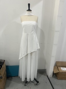 Robe de soirée élégante pour femme avec haut <span class=keywords><strong>tube</strong></span> sexy, maille irrégulière, fente, <span class=keywords><strong>jupe</strong></span> <span class=keywords><strong>longue</strong></span> et écharpe - Product Image 6