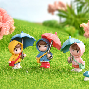 Linda Bolsa de Lluvia en Miniatura con Diseño de Chica de Dibujos Animados, Mini Manualidades de Plástico para Decoración del Hogar, Adorno de Escritorio para Oficina, Coche, Juguete - Product Image 5