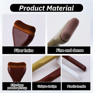 Mini Flat Head <b>Foundation</b> Brush Nylon Bristles Plastic Handle Seamless Face Base Makeup Tool - Product Image 4
