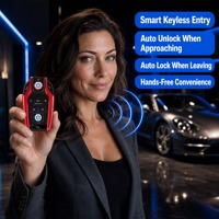 Clé de voiture intelligente universelle avec écran tactile LCD, entrée sans clé, avec fonction Apple Find My, télécommande anti-perte pour tous les véhicules à démarrage par bouton-poussoir OEM