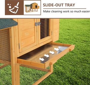 Gallinero de Madera Resistente para Exteriores con Gran Corral, Techo Impermeable de Asfalto, Casa para Gallinas de Madera para Jardín - Product Image 5