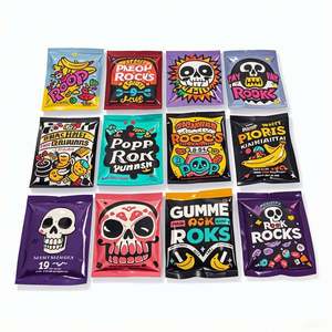 Custom Glossy Printed Stand-Up Pouch Aluminum Foil Mylar Packaging Three-Sided Seal for Edible Candy Gummies Cali Shrink Socks - Product Image 1