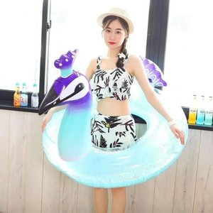 ห่วงยางเป่าลมรูปนกยูงขนาดใหญ่ น่ารักสำหรับผู้ใหญ่ เหมาะสำหรับปาร์ตี้ริมสระน้ำ ทะเลสาบ หรือชายหาดในช่วงฤดูร้อน - Product Image 4