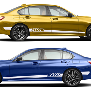 รถเอวกระโปรงด้านข้างสติกเกอร์ตกแต่งไวนิลแข่งยาวลายรูปลอกประตูสําหรับรถยนต์อุปกรณ์เสริมรถยนต์ - Product Image 6