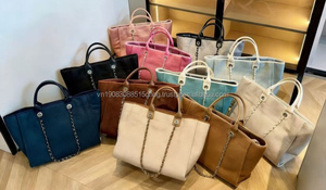 Sac fourre-tout d'été en toile grande capacité, style luxe, pour femme, sacs à main de créateur, vente en gros, prix abordable 2026 - Product Image 4