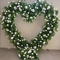 Promotion Exclusive : Arche de Mariage Murale en Fleurs Roses Cœur Rouges et Blanches, Décoration Économique d'Usine pour Mariages, Maison et Jardin