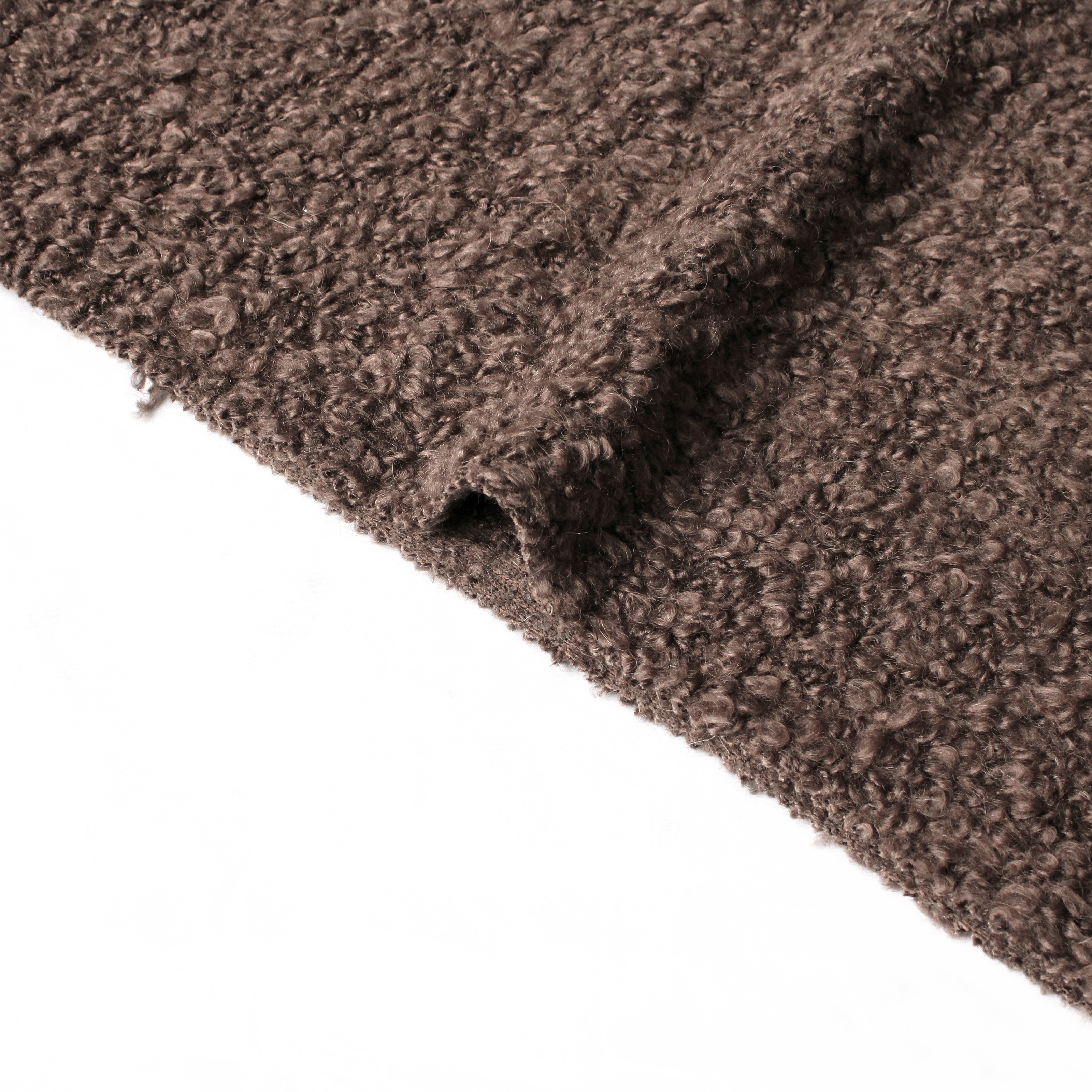 26 New Winter Italian Similar Fashion Wholesale in Stock Brown Boucle Cashmere Mohair Wool Blended Fabric for Suit Coat Trousers