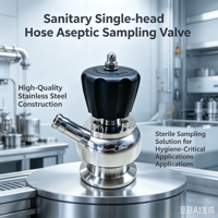 Vanne d'échantillonnage aseptique manuelle hygiénique à port unique pour tuyau, en acier inoxydable SS316L, type Tri-Clamp, pour l'industrie alimentaire, pharmaceutique et brasserie
