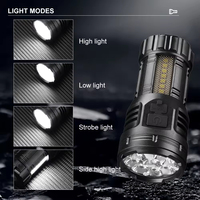 Lampe torche puissante à 9 LED, 500 lumens, rechargeable, petite lampe torche en alliage d'aluminium, aimantée, pour l'extérieur, ABS, multifonction