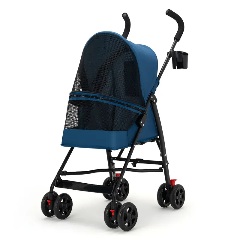 Low Moq Opvouwbare Kleine Kinderwagen Voor Katten En Honden Lichtgewicht Hondenwandelwagen Draagbare Reis Huisdier Trolley