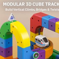 Tren Eléctrico 3D Infinity Track, Bloques de Construcción, Vehículo de Pista, Juego de Juguetes, Pistas de Carreras Flexibles Antigravedad