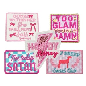 Howdy Bolt Cowgirl Sergé Tissu Glitter Clam Give Faith Pray Trust Jesus Trucker Hat Broderie Social Club Iron Main Patch - Product Image 1