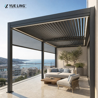 Pergola motorisée en aluminium à toit à lamelles, fabriquée sur mesure pour les constructeurs et les entrepreneurs, pare-soleil résistant au vent