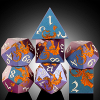 Set Dadu Polihedral Naga Warna-warni Pelangi Seng Promosi 7 Buah 16mm untuk Permainan Meja D&D
