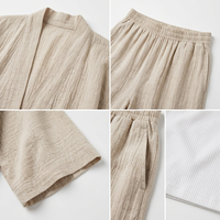 Nouvel ensemble de chemise longue et pantalon en lin doux pour femme, coupe ample, deux pièces, tenue printemps-automne pour femmes musulmanes