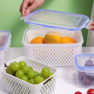 Plastic Fruit <strong>Storage</strong> Containers <strong>for</strong> <strong>Fridge</strong> with Removable Colanders Leakproof <strong>Fridge</strong> Organizers <strong>for</strong> Fruit Vegetables Meat Food - Product Image 4