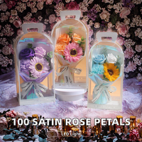 SPR NEU Handgefertigte 100 Stück Satin-Rosen Künstliche Blumen für Hochzeit Valentinstag Chinesisches Neujahr Abschlussfeier - LED-Beleuchtung Konfetti