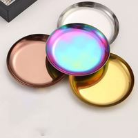 Plateau de présentation rond en acier inoxydable de 10 cm pour snacks, bonbons, bijoux, cosmétiques, plateau de service personnalisé en métal pour fruits et gâteaux