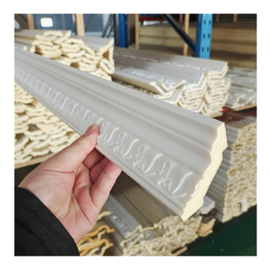 Moulure d'angle de plafond sculptée en PU avec décoration murale en polyuréthane à <span class=keywords><strong>led</strong></span> moulure cornique fixable - Product Image 1