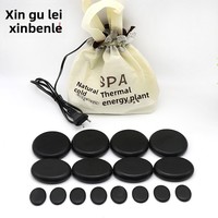 Set Pemanas Batu Vulkanik Panas-Dingin dengan Kotak Pijat Batu Bian Minyak Esensial Kelas I untuk Salon Kecantikan Guangdong