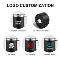 Taza de café aislada de acero inoxidable de 12oz con logotipo personalizado, taza de viaje al vacío de doble pared, vaso con tapa deslizante y Asa