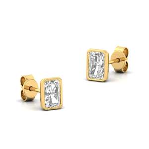 Pendientes Solitarios Blaze de Moda con Diamante Cultivado en Laboratorio CVD de 0.66ct, Chapados en Oro de 10K, Diseño Radiante y Brillante, Regalo de Joyería Elegante para Mujer - Product Image 2