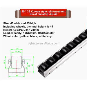 Riel de rodillos para sistema de estante de tuberías Rieles de flujo de aluminio Transportador de rueda de rodillos de plástico - Product Image 2