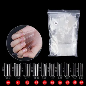 500pcs Promotional OEM low price Nail No C Curved half cover french square XL XXL XXXL flat gel clear nail art tip