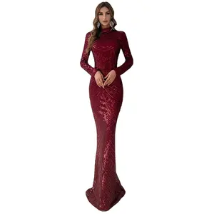 2023 new high neck full package sequin sexy long sexy Spice girl PROM evening dress