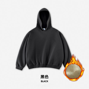 เสื้อฮู้ดดี้โอเวอร์ไซส์ผ้าฟลีซหนานุ่มสำหรับฤดูหนาว ปักลายตามสั่ง ผ้าฝ้าย ยูนิเซ็กส์ สตรีทแวร์ ผู้ชาย ไม่มีกระเป๋า - Product Image 1