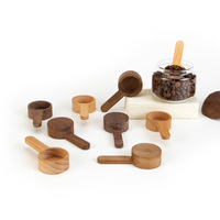 Cuillère à soupe de cuisine en bois massif de haute qualité naturelle en gros cuillère à soupe sucre épices blanchisserie mesure grains de café cuillères en bois