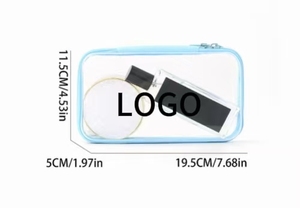 Factory Direct Selling Simple Pattern PVC Makeup Bag with Zipper for Cosmetics on Trips - Product Image 3