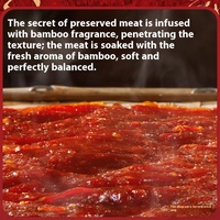 Hongxiangji Cecina de Cerdo Seca Picante en Caja de 150g, Sabor a Hoja de Limón de Alta Calidad, Snack de Carne Semiblanda Más Vendido con Sabor Salado