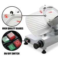Trancheuse à Viande Semi-Automatique Électrique Commerciale 10 Pouces (250 mm) 240 W avec Épaisseur Réglable, Vendue Directement par le Fabricant