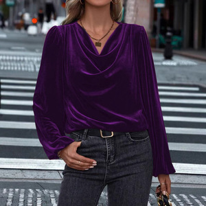 <span class=keywords><strong>Chemise</strong></span> <span class=keywords><strong>en</strong></span> <span class=keywords><strong>velours</strong></span> à imprimé vache pour femmes Nouveau design Manches lanternes Haut décontracté <span class=keywords><strong>Chemise</strong></span> de mode personnalisée pour femmes - Product Image 1