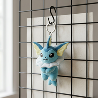 Gantungan Kunci Boneka Pokemon Anime Lucu 4 Inci, Boneka Hewan Imut Kawaii, Liontin Tas Sekolah