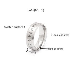 24 de los más vendidos en Europa <span class=keywords><strong>y</strong></span> América: Anillo de doble paso con runas vikingas nórdicas, diseño de runas de fantasía, artículo de moda - Product Image 5
