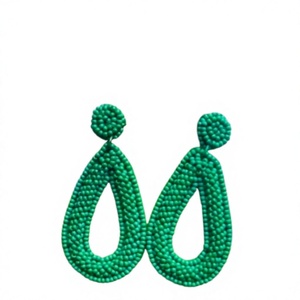 Boucles d'oreilles classiques en forme de cœur avec perles pour femmes, style bohème, en résine, couleur blanc et turquoise, bijoux de fête et de mariage - Product Image 4