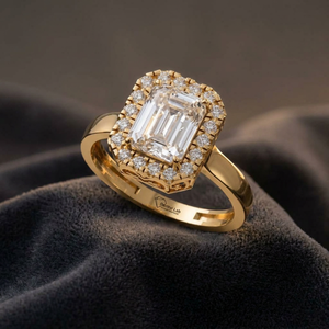 <b>Emerald</b> Cut Lab Grown Diamond <b>Ring</b> 925 Sterling <b>Silver</b> 9K 14K 18K Gold Women's Engagement and Bridal Fine Jewelry - Product Image 4