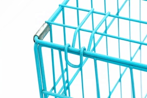 <span class=keywords><strong>Cage</strong></span> pliable en métal bleue pour chien, cages pour animaux de compagnie d'intérieur, cages pour grands chiens d'extérieur, chenils - Product Image 6