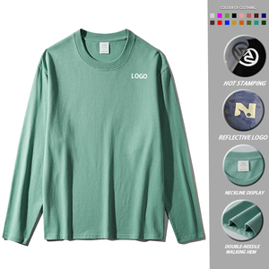 2025 algodón personalizado 230 gramos de cuello redondo talla grande <span class=keywords><strong>3x</strong></span> Camiseta de manga larga para hombre - Product Image 5