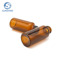 Flacon en verre tubulaire ambré de 30 ml, type USP l, pour sirop liquide oral, réactif de laboratoire médical, avec bouchon en caoutchouc