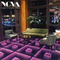 Équipement d'événements DJ NOVA, panneaux de sol à miroir LED avec contrôle DMX