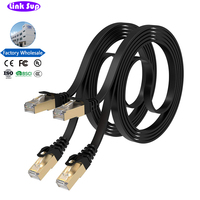 Câble Ethernet plat Cat 7 FTP 32AWG OFC 10 Gbps 600 MHz RJ45 pour réseau de café