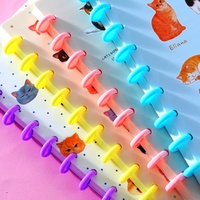 Cuaderno B5 con diseño de gatito y orificios de hongo, encuadernación de disco, patrón de gato, 80 hojas, 100 g/m², rayado, regalo escolar para niños, papelería al por mayor